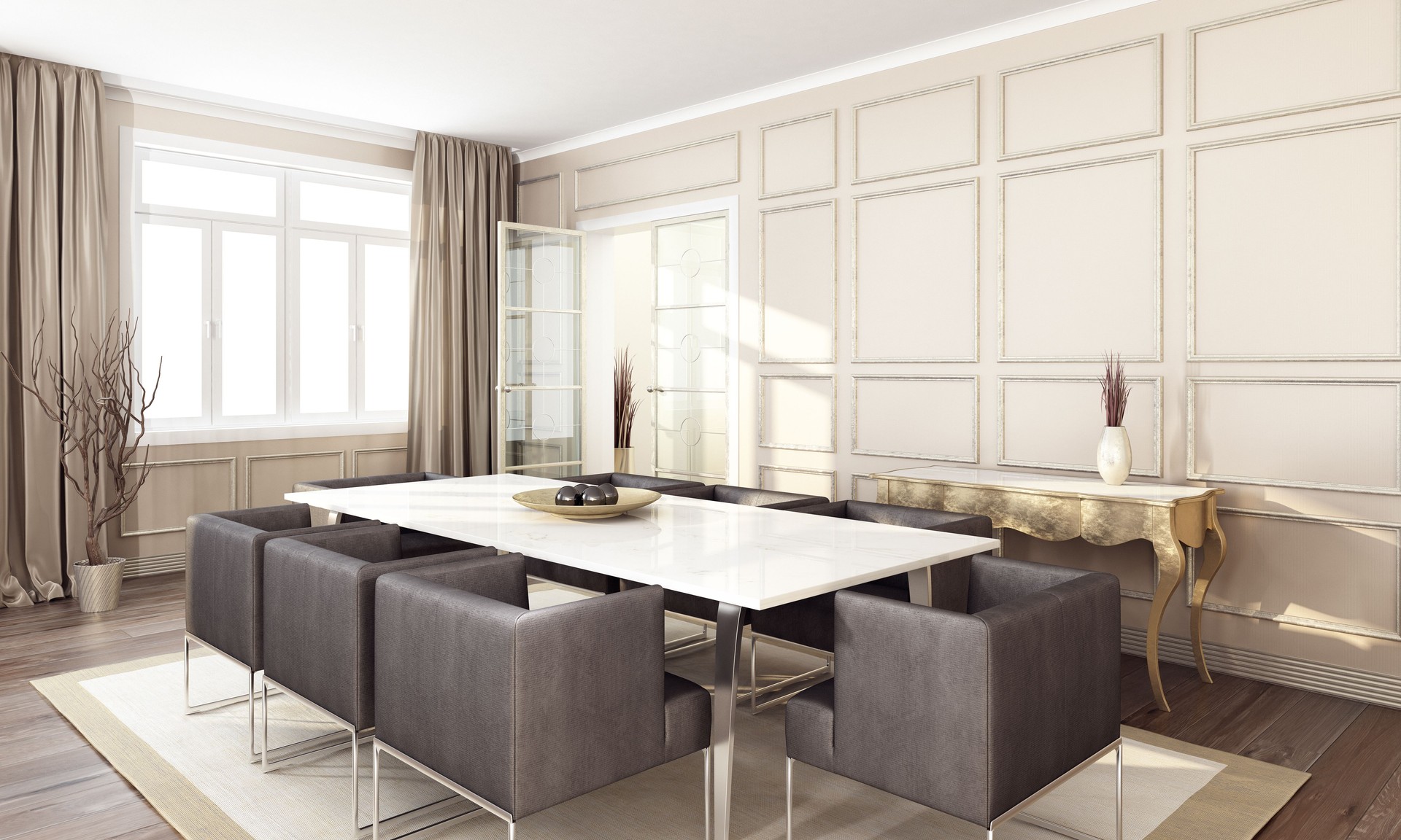 Modern retro-style dining room